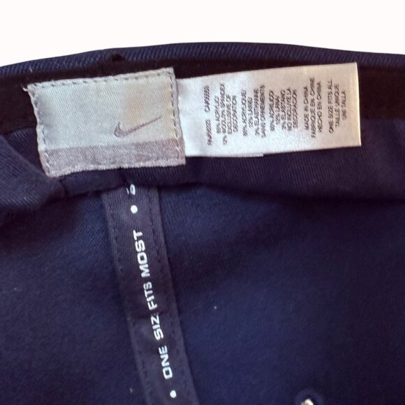 Nike EZW Emblem Baseball Cap Navy Hat Silver Spellout Unisex Adult New Gift - Picture 8 of 14